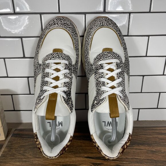 Madewell Kickoff Trainer Womens 9.5 Shoes Multicolor Leather Calf Hair Sneaker - Picture 7 of 14